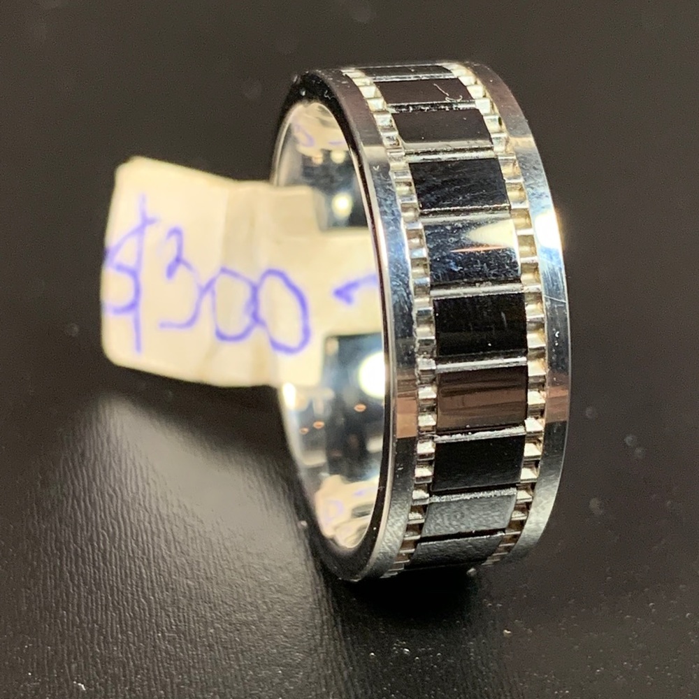 Tungsten and Black Titanium Ring